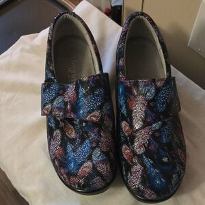 Alegria Ladies Black Blue Pink  Slip-On Mules Size 10.5 (41)